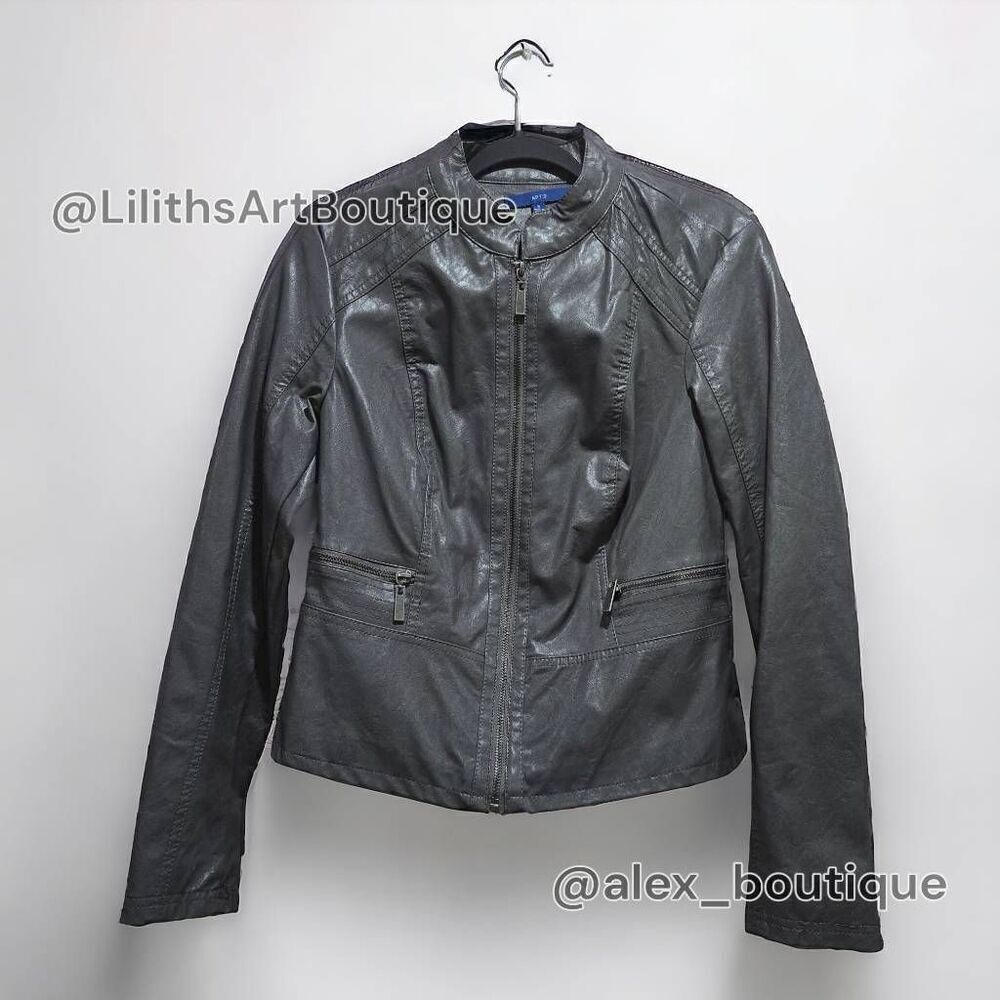 Apt.9 Faux Leather Moto Jacket(S013)-Size S for Women - Picture 3 of 10